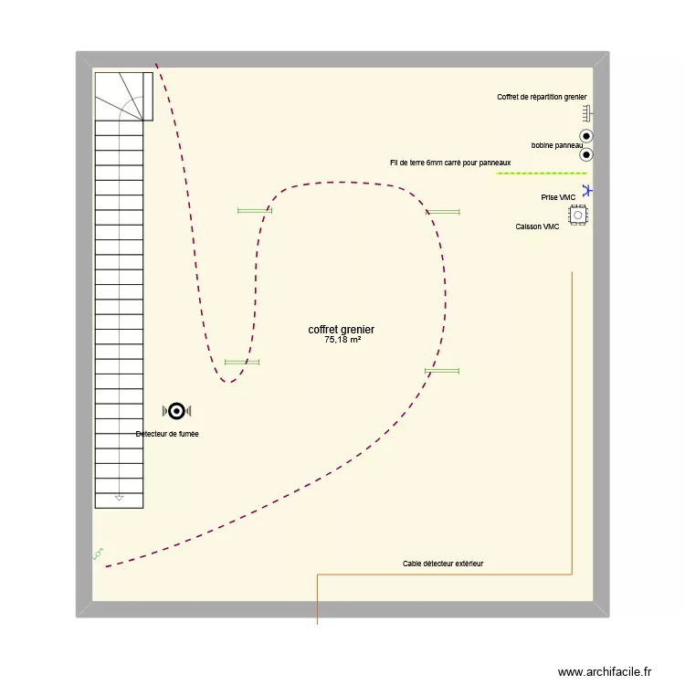 grenier Obaix. Plan de 1 et 75 m² grenier Obaix. Plan de 1 et 75 m²
