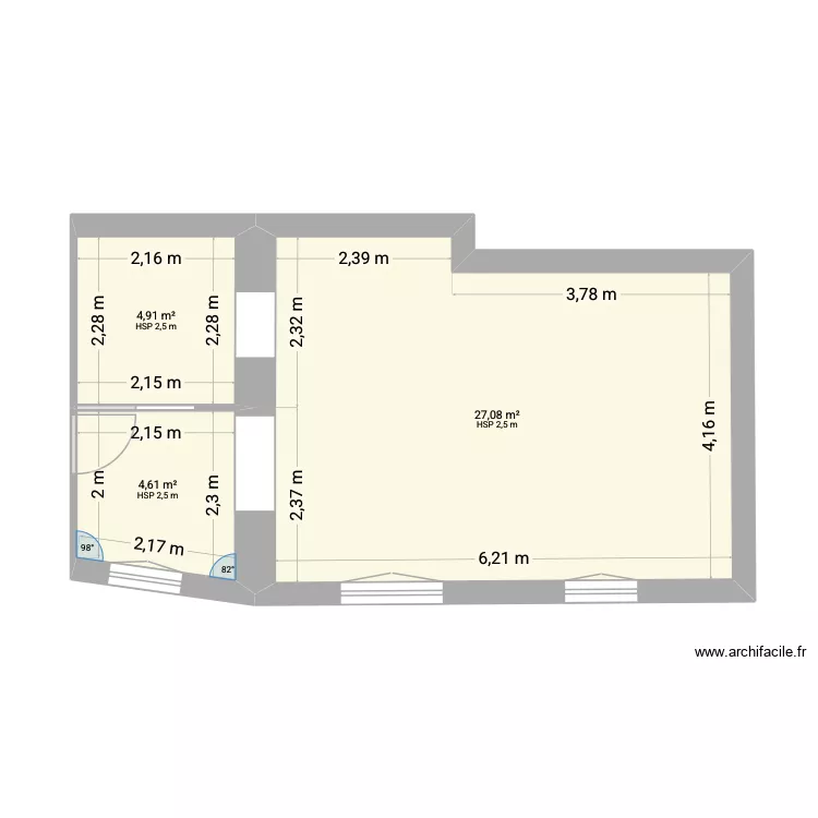 St Francois D'Assise Projet 3ok porte sdb. Plan de 3 et 37 m² St Francois D'Assise Projet 3ok porte sdb. Plan de 3 et 37 m²