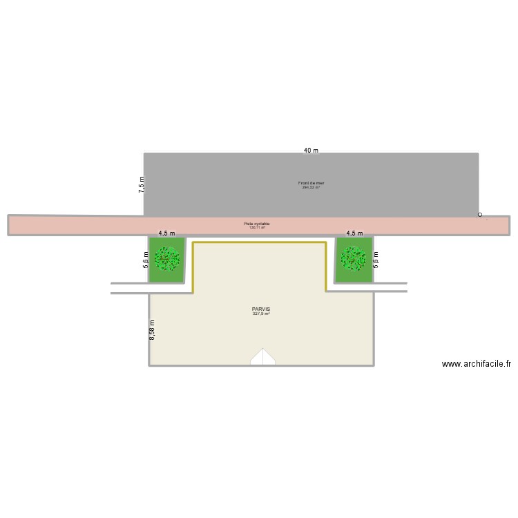 plan 0 Parvis - PAENT. Plan de 5 pièces et 800 m2