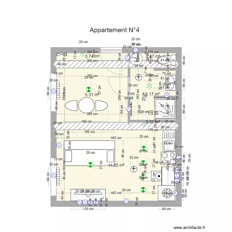 Appartement N&deg;4. Plan de 