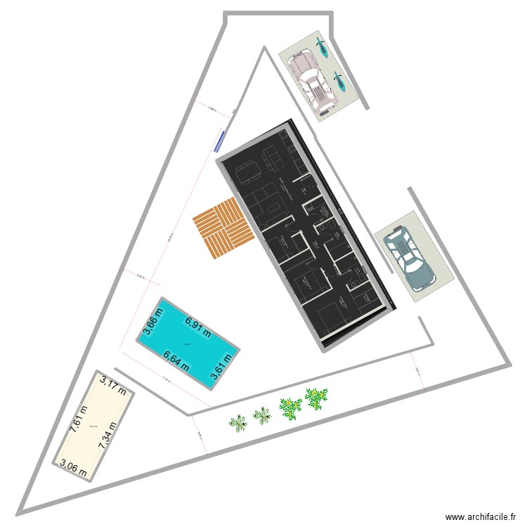 Roda de bera Neptu version Cube 100. Plan de 2 pièces et 48 m2