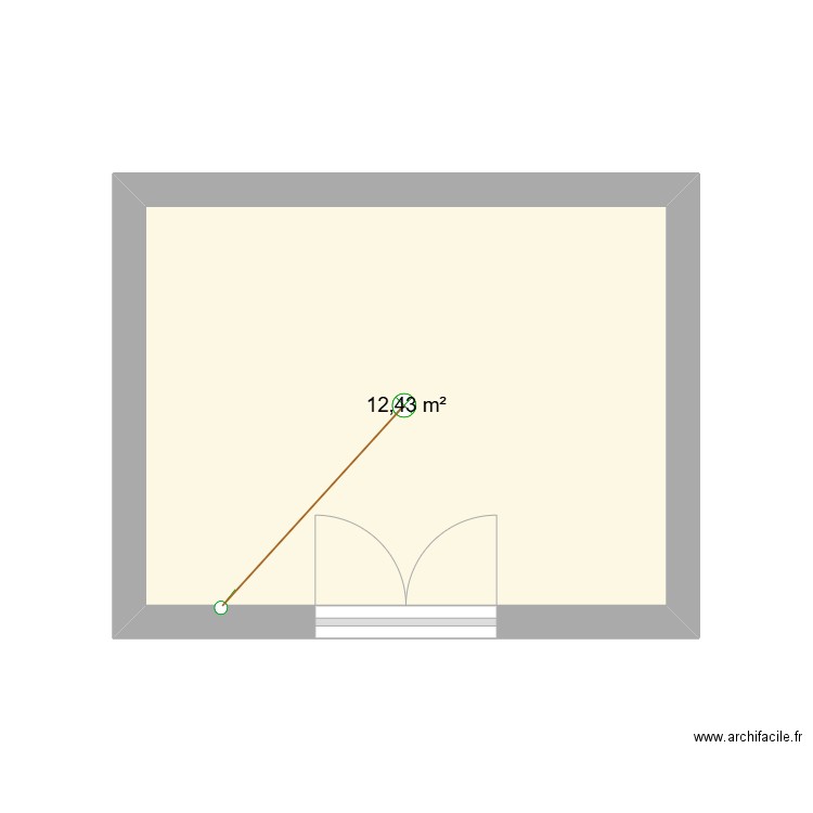 chambre. Plan de 1 pièce et 12 m2