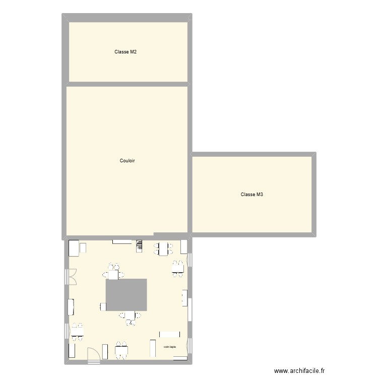 plan de classe. Plan de 4 pièces et 200 m2