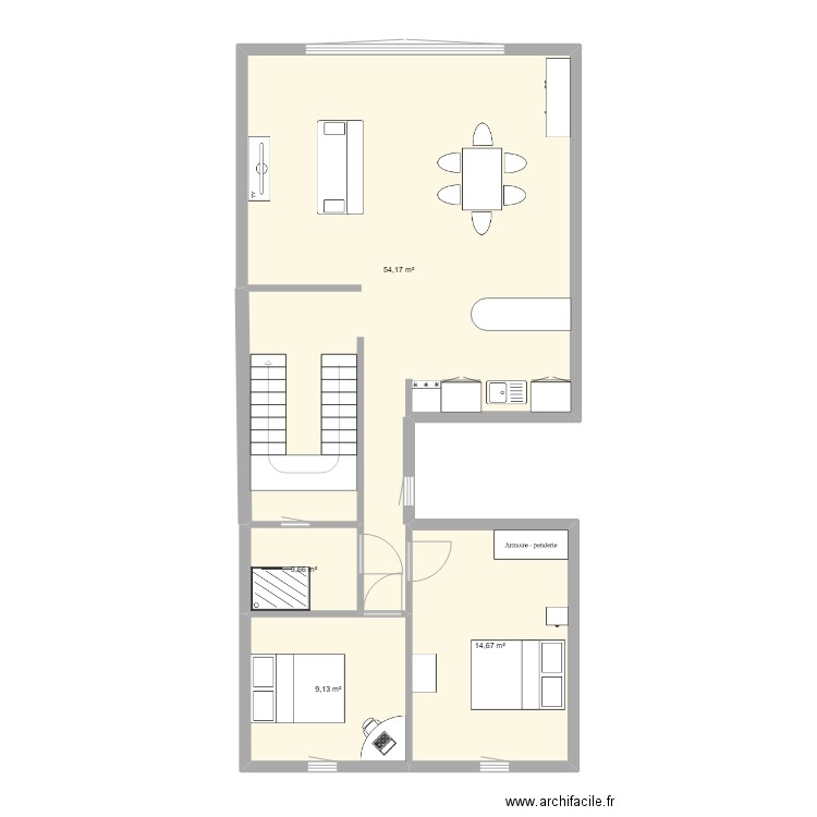 alain. Plan de 4 pièces et 82 m2