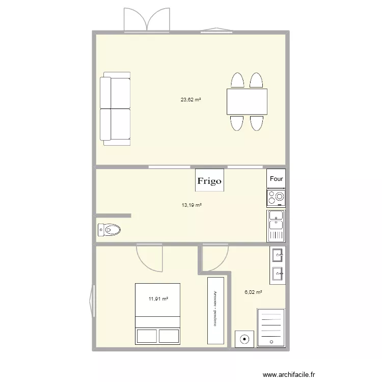Caré 21. Plan de 4 et 55 m² Caré 21. Plan de 4 et 55 m²