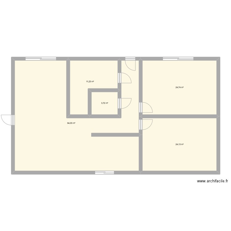 plan1 principe. Plan de 5 pièces et 128 m2