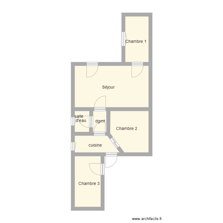 077. Plan de 7 pièces et 40 m2