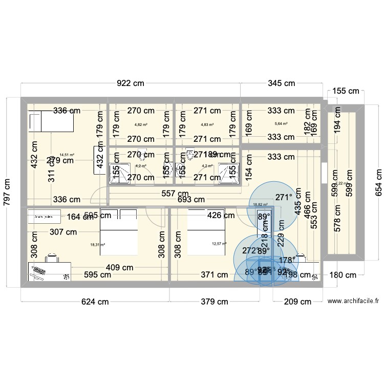 BOURGEREL COMBLES. Plan de 11 pièces et 96 m2