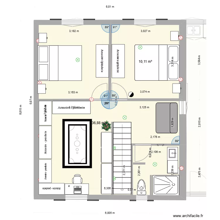 Plan sur&eacute;v&eacute;lation Villedoux 2.5. Plan de 21 Pièces et 178 m²