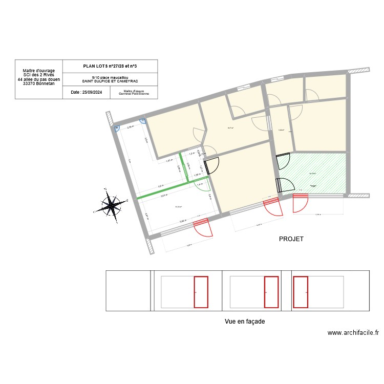 St Sulpice - Projet. Plan de 12 pièces et 108 m2