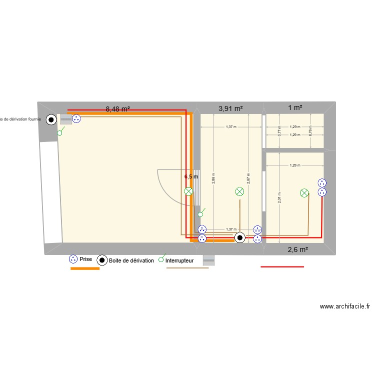 garage. Plan de 4 pièces et 16 m2