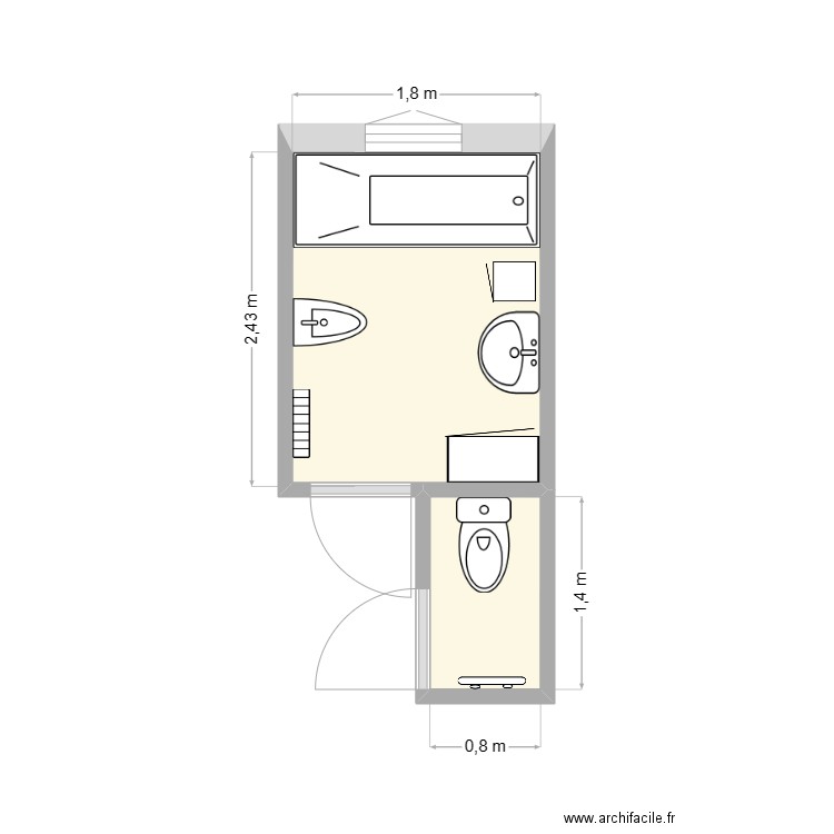 Cytrona avant. Plan de 2 pièces et 5 m2