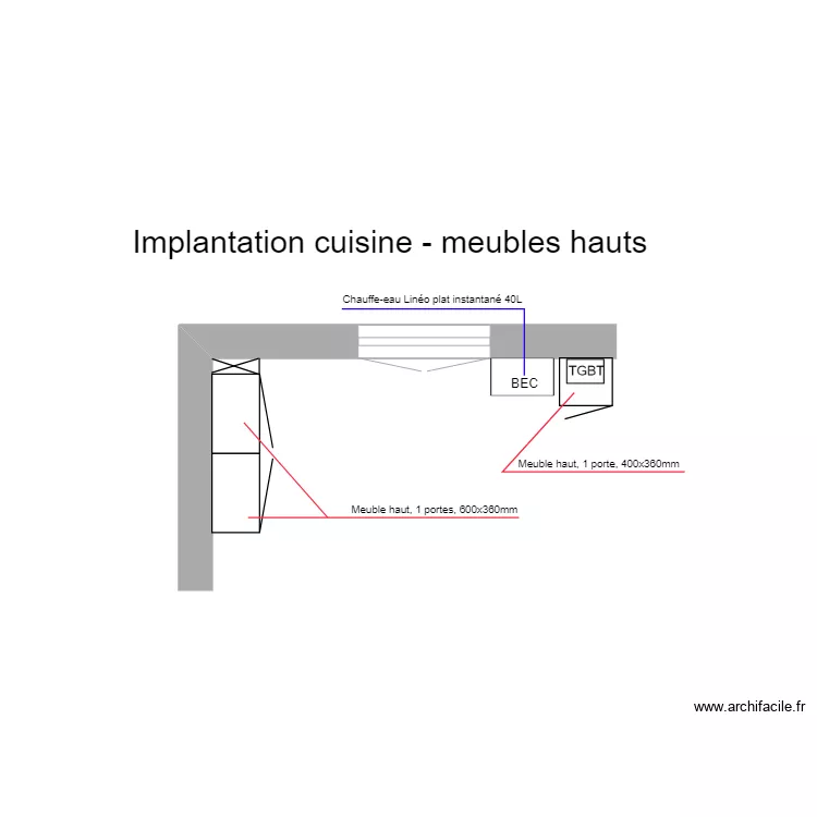 DARDANNE meubles hauts. Plan de DARDANNE meubles hauts. Plan de
