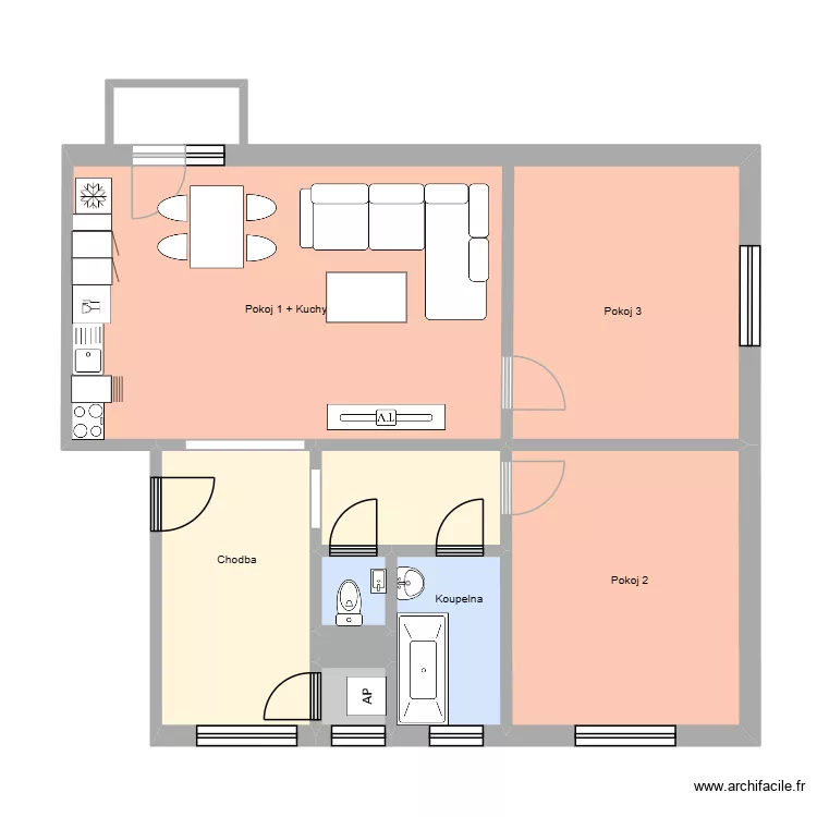 Zborovsk&aacute; 1508 byt 8. Plan de 12  et 197 m²