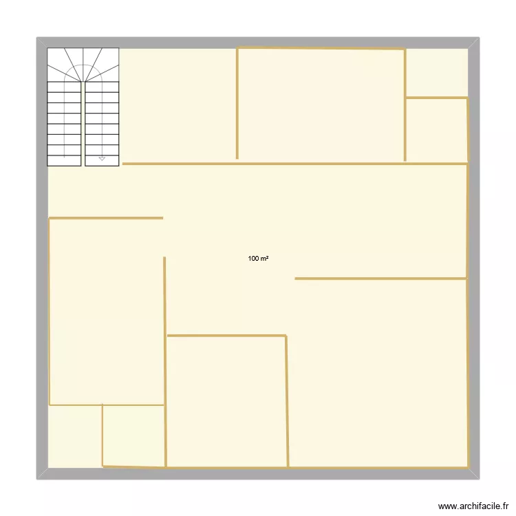 بل. Plan de 1 Pièce et 100 m²