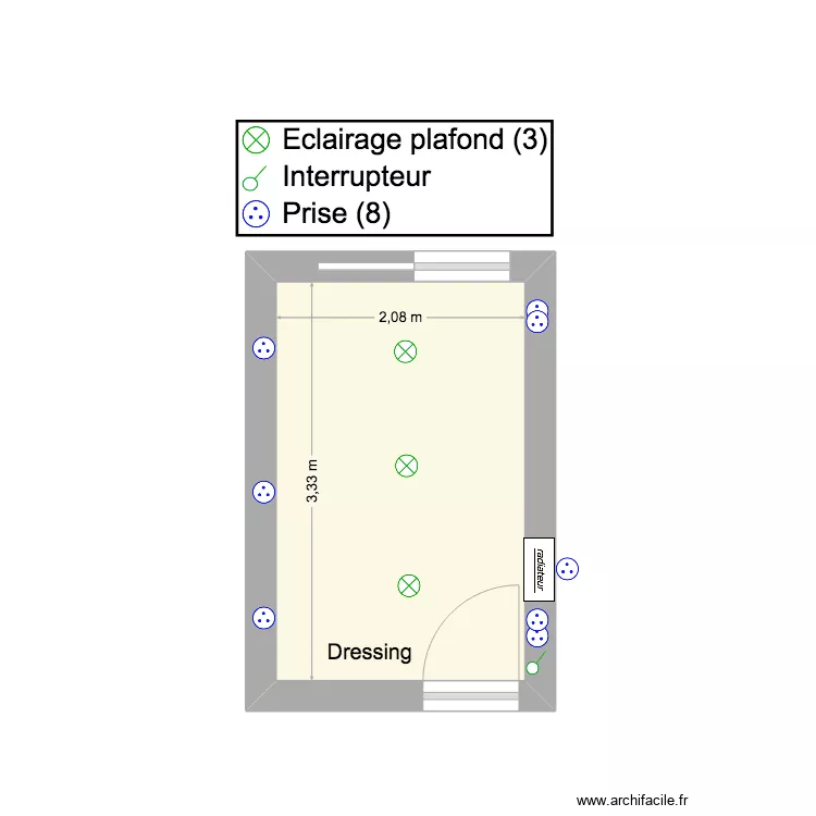 appartement l'isle adam dressing. Plan de 
