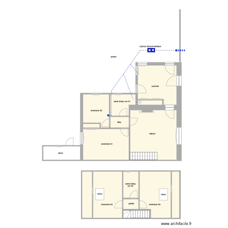 baret ass. Plan de 15 pièces et 129 m2