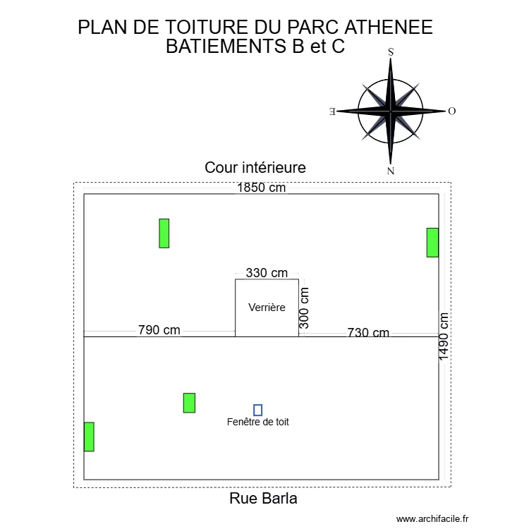 PLAN DE TOITURE DU PARC ATHENEE BATIMENTS B et C. Plan de 