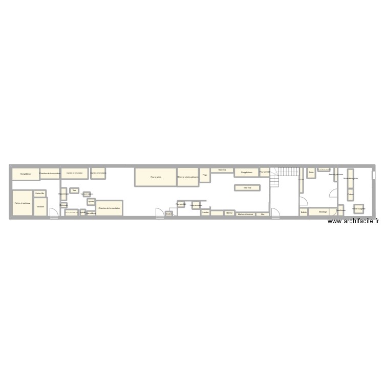plan labo exam. Plan de 41 pièces et 53 m2