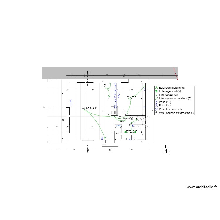 ab facade rdc. Plan de 0 pièce et 0 m2