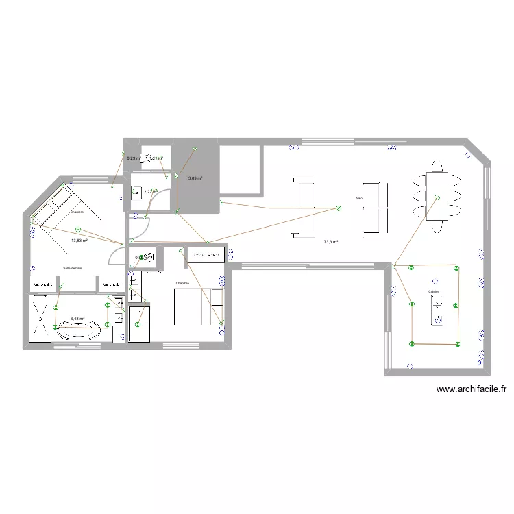 Les citronniers 1er bis. Plan de 8  et 102 m²