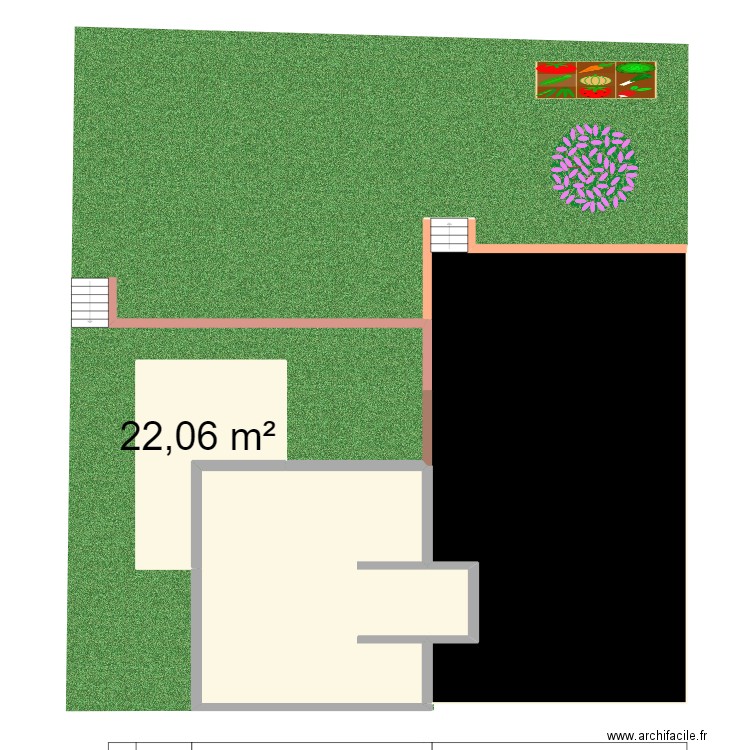 A&Q. Plan de 3 pièces et 198 m2