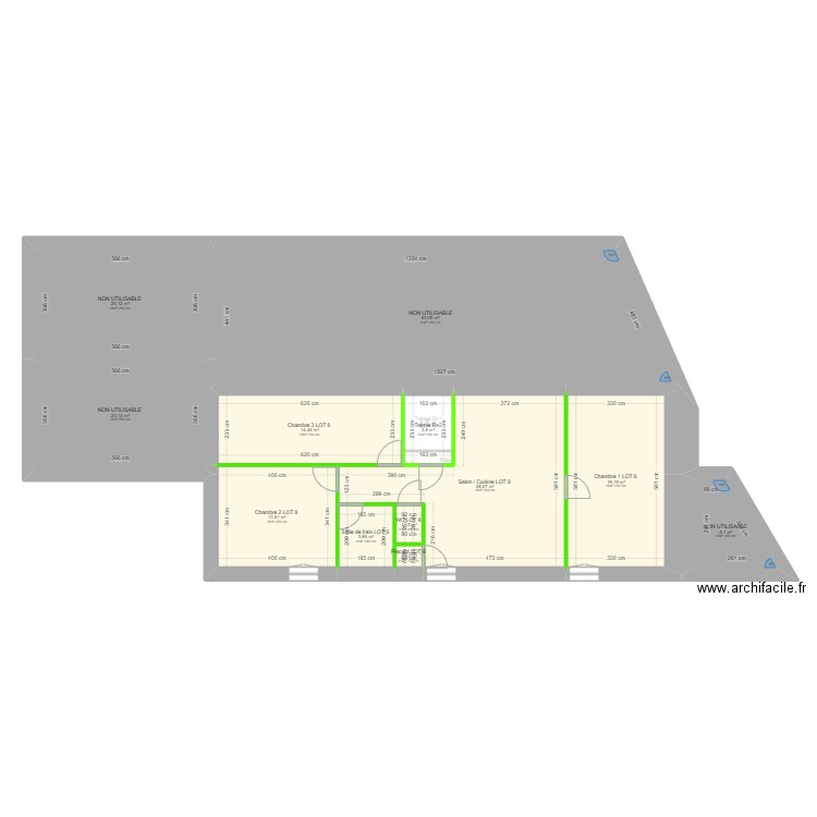 Saint Sulpice - Cloison . Plan de 44 pièces et 572 m2