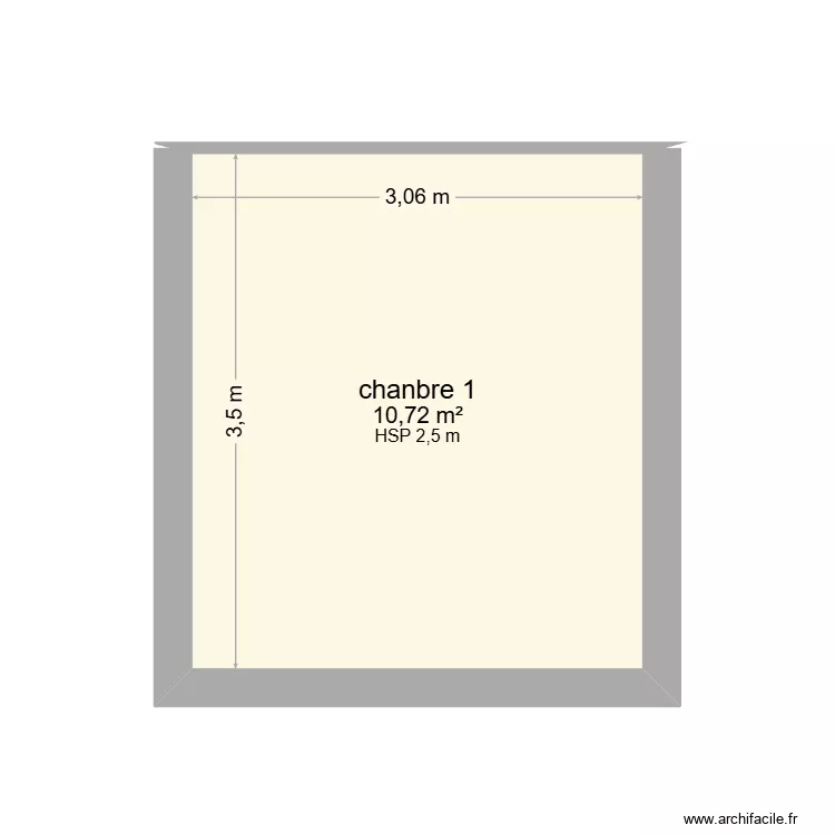 farida. Plan de 1  et 11 m²