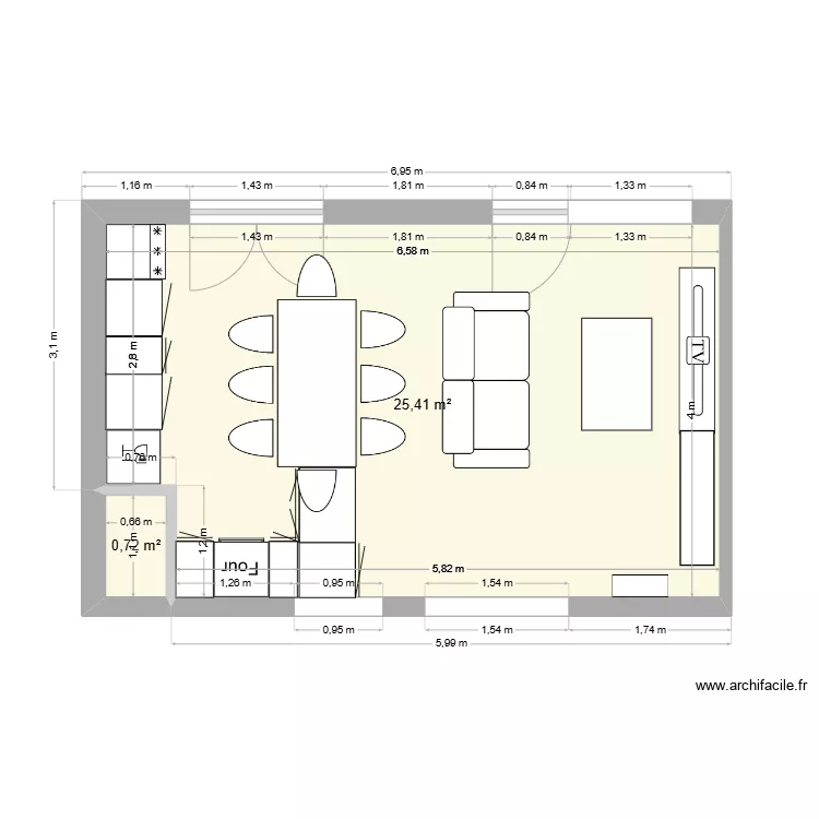 APPART CUISINE. Plan de 