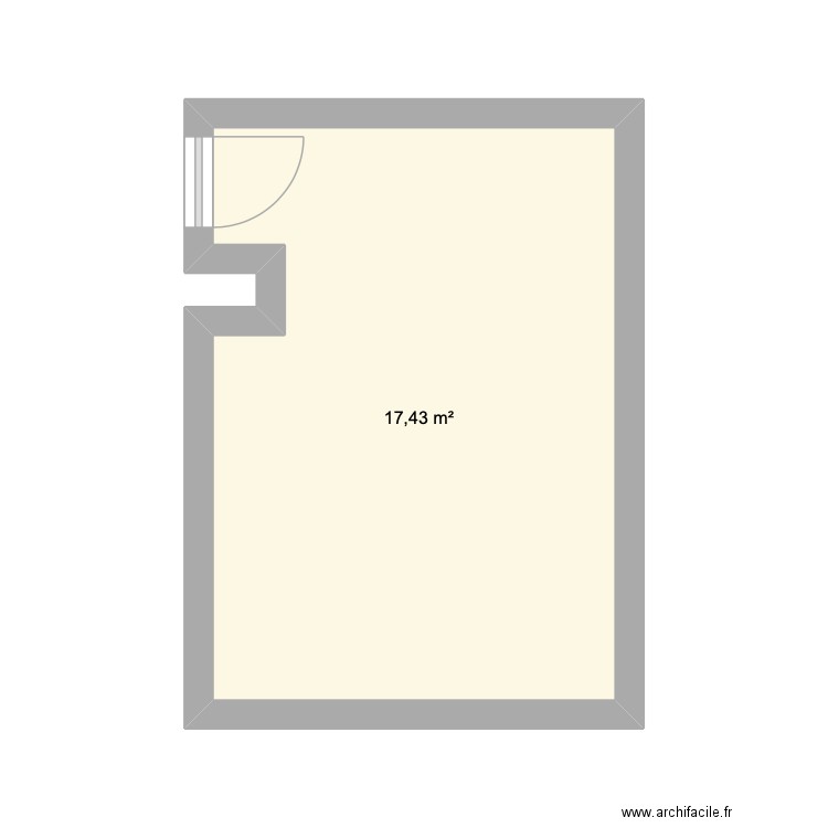 plan bureau dressing. Plan de 1 pièce et 17 m2