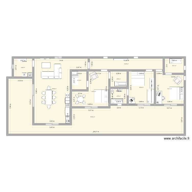 chambre hote plein pied 3. Plan de 11 pièces et 230 m2