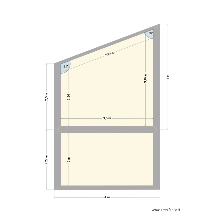 cave + garage. Plan de 2 pièces et 18 m2