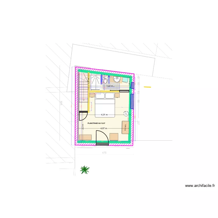 Plan Port-Blanc étage V9 (pour isolation). Plan de 1 Pièce et 24 m² Plan Port-Blanc étage V9 (pour isolation). Plan de 1 Pièce et 24 m²