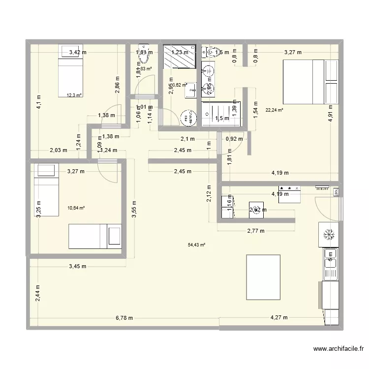 Maison Chateauboeuf Apr&egrave;s. Plan de 