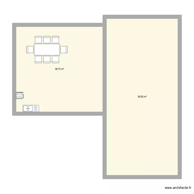 Maison. Plan de 2 Pièces et 92 m² Maison. Plan de 2 Pièces et 92 m²