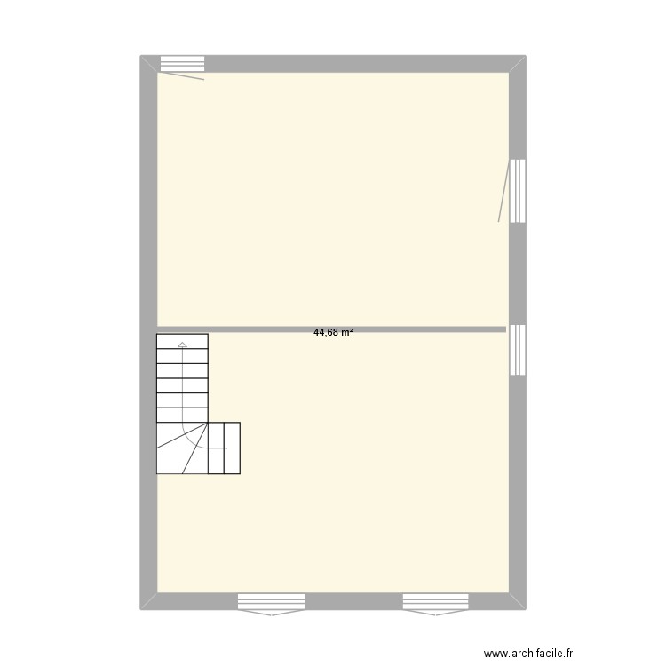 Etage. Plan de 1 pièce et 45 m2