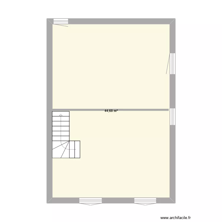Etage. Plan de 1 pièce et 45 m²