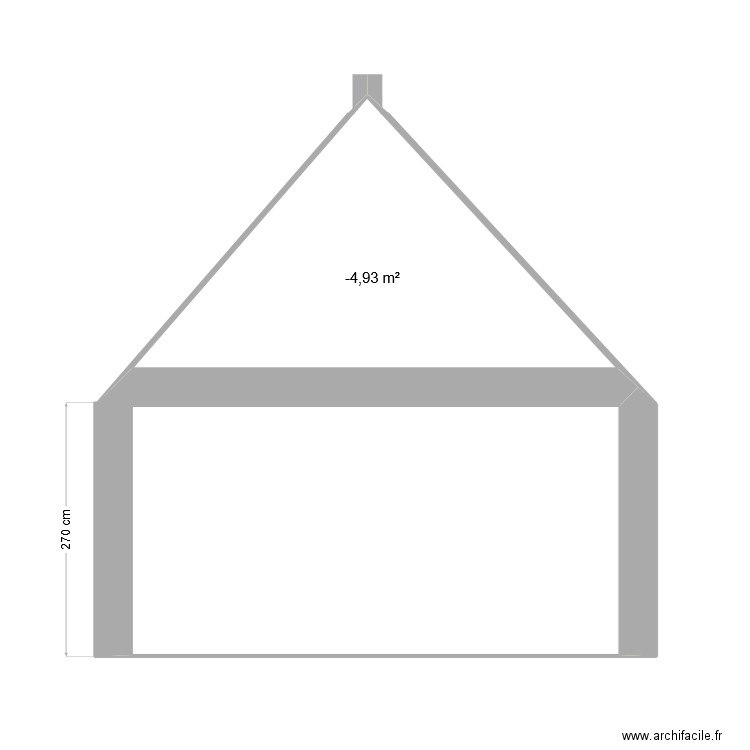 Facade. Plan de 1 pièce et 7 m2