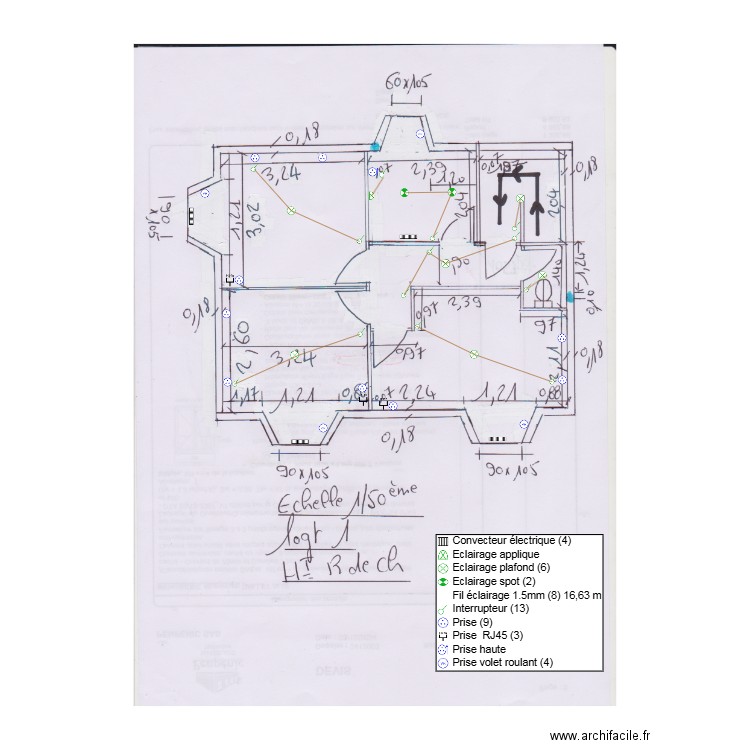 Imp Elec Lgt 1 Etage Grall Trinité V1 03_04_25 ROBI Energies. Plan de 0 pièce et 0 m2