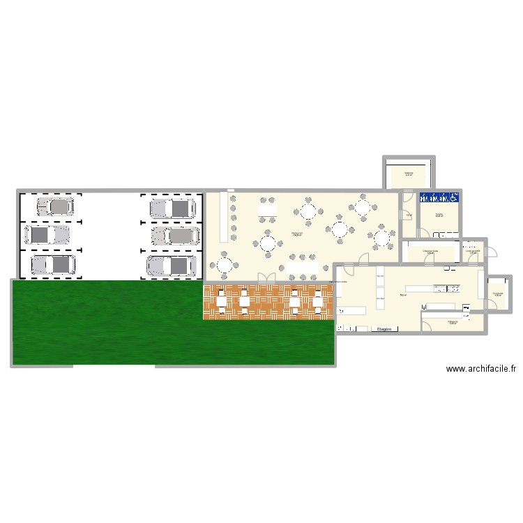 Restaurant de Chef Dylann et Chef Riwan. Plan de 9 pièces et 212 m2