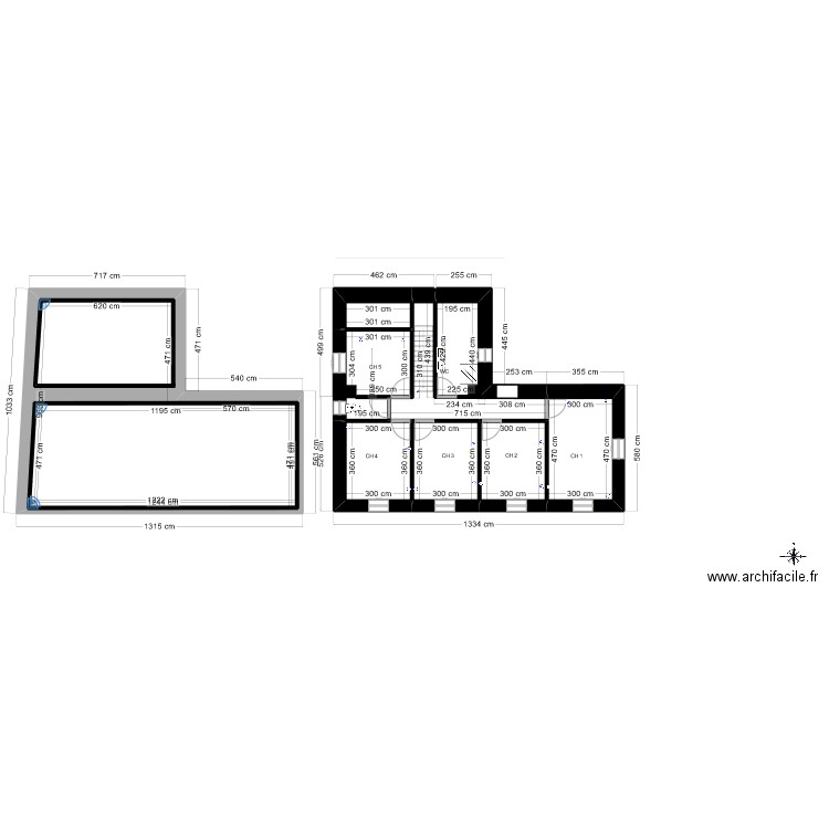 BERGERIE ETAGE + TOIT. Plan de 9 pièces et 228 m2