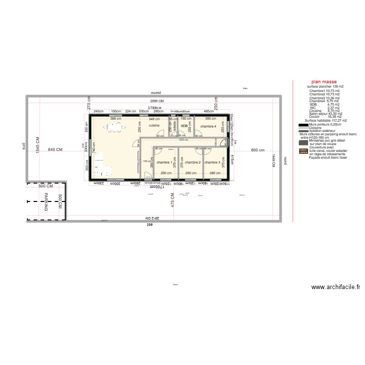 plan masse final. Plan de 9 pièces et 559 m2