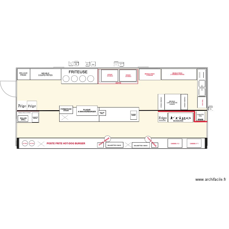 La boucherie 2025. Plan de 1 pièce et 57 m2