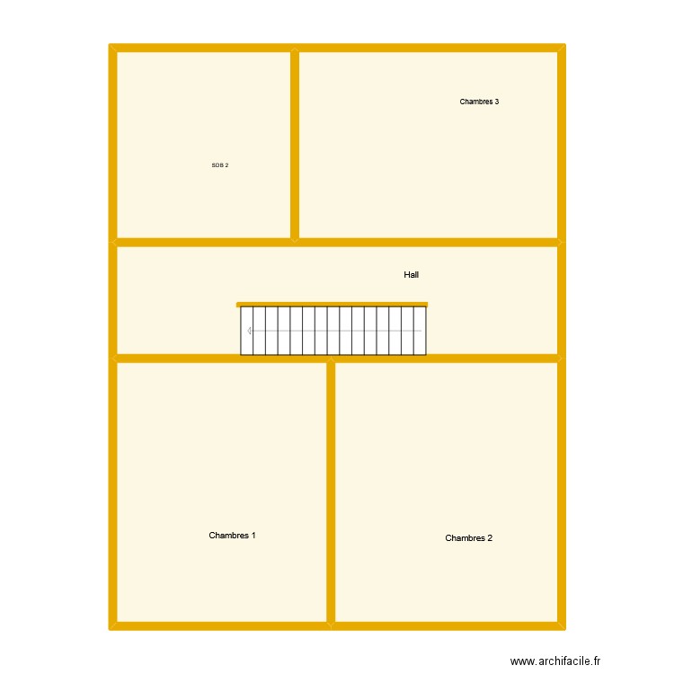 Dernier Cesarine. Plan de 5 pièces et 106 m2