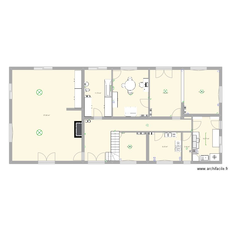 Maison Beauchamp amenagement. Plan de 18 pièces et 325 m2