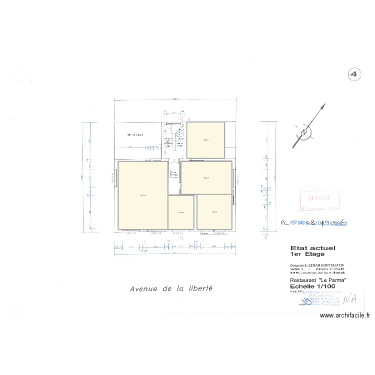 BSM 1er. Plan de 5 pièces et 114 m2
