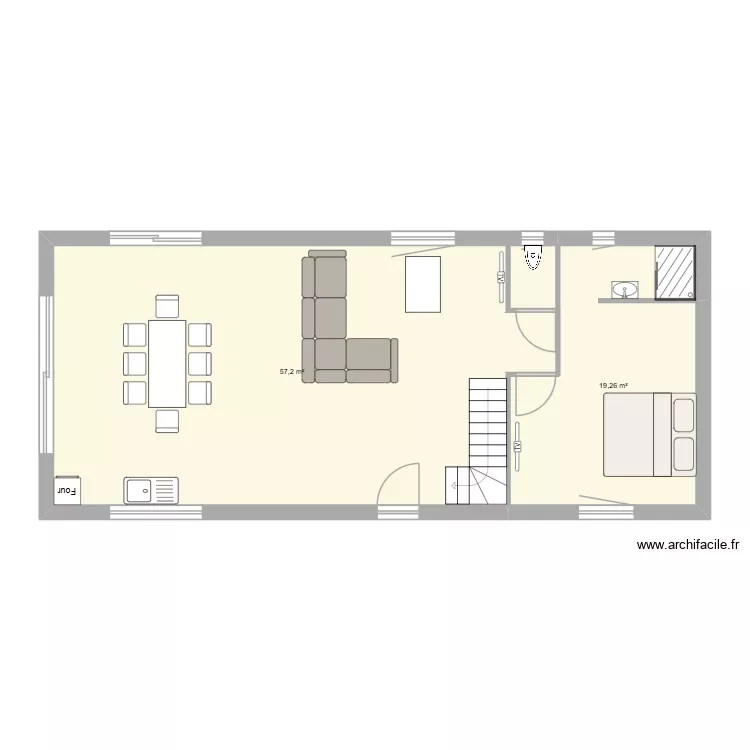 raveno RDC. Plan de 2 Pièces et 76 m² raveno RDC. Plan de 2 Pièces et 76 m²