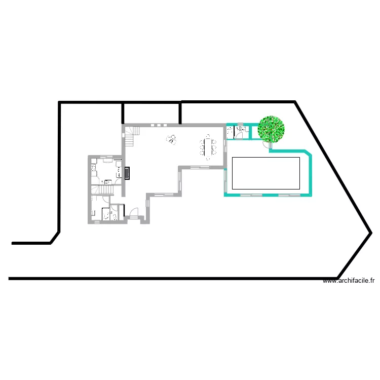 Saint Gratien BROM rez de chauss&eacute;e variante piscine buanderi. Plan de 