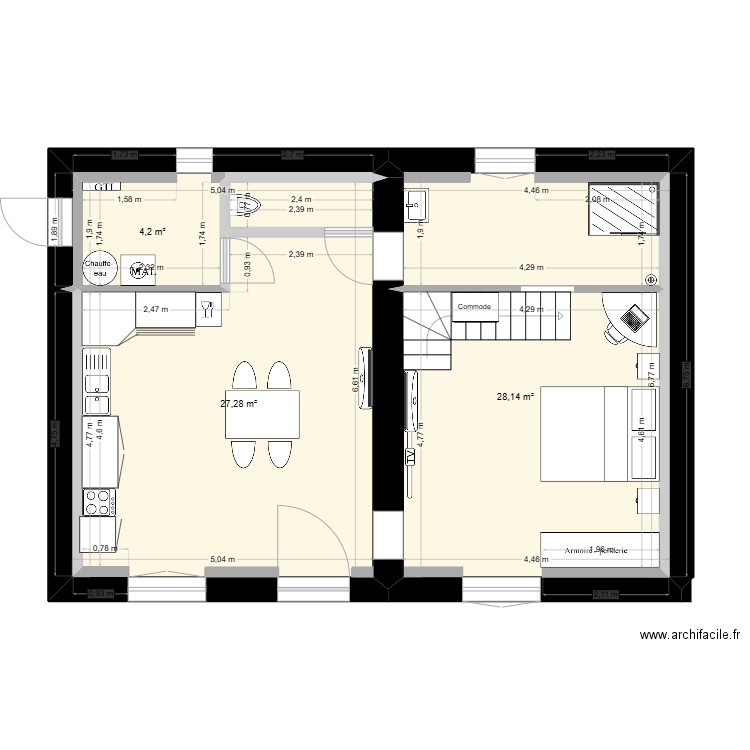 Antoine 6. Plan de 3 pièces et 60 m2