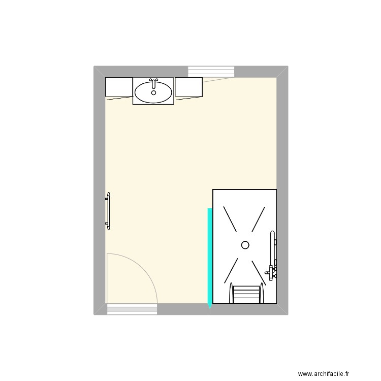 COUESPEL 3. Plan de 1 pièce et 8 m2